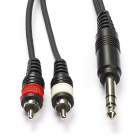 Tulp naar jack 6.35 mm kabel | Procab | 3 meter (Stereo)