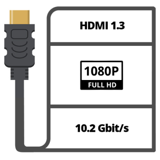 Q-link HDMI kabel | Q-link (Verguld, Zwart, Full HD, 1.8 meter) 00.137.30 K010809290 - 