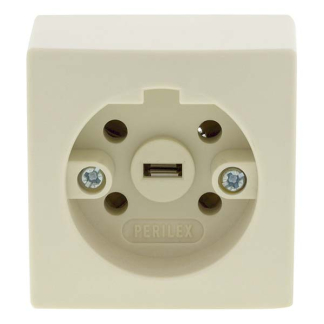 Q-link Perilex stopcontact | Q link (Opbouw, 16A, Crème) 0137220 K010806203 - 2