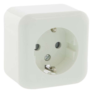 Q-link Stopcontact | Q-link (Opbouw, Randaarde, Wit) 00.947.03 K180106688 - 3