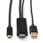 Roline USB C naar HDMI kabel | Roline | 2 meter (4K@60Hz, USB C laadpoort, Verguld) 11045951 K010214130