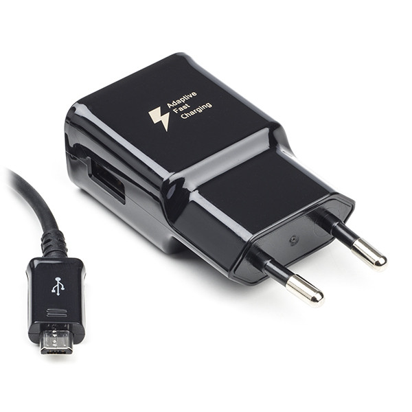 benzine Bloody Grace Snellader | Samsung | 1 poort (USB A, Adaptive Fast Charging, 15W, Micro USB  kabel, Zwart) Scanpart Kabelshop.nl