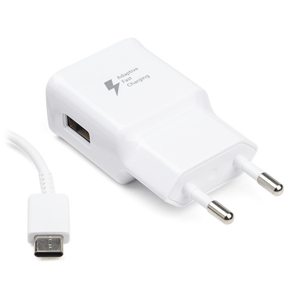Bestaan Verlichting blok Snellader | Samsung | 1 poort (USB A, Adaptive Fast Charging, 15W, USB C  kabel, Wit) Scanpart Kabelshop.nl