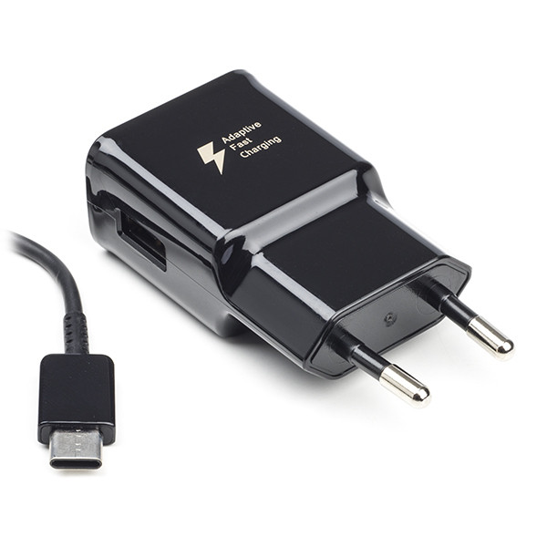 Kosciuszko Kerel Los Snellader | Samsung | 1 poort (USB A, Adaptive Fast Charging, 15W, USB C  kabel, Zwart) Scanpart Kabelshop.nl