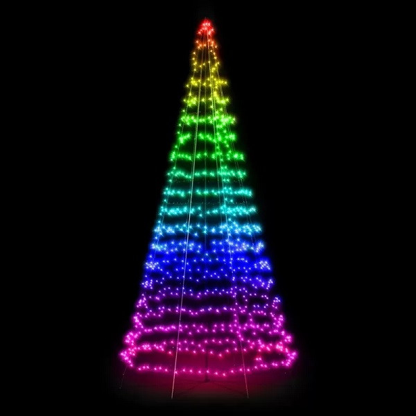 Scharnier Conserveermiddel Arashigaoka Twinkly metalen kerstboom met verlichting | 8 x Ø 3 meter (1000 LEDs, Wifi,  RGB+Wit, Buiten) Twinkly Kabelshop.nl