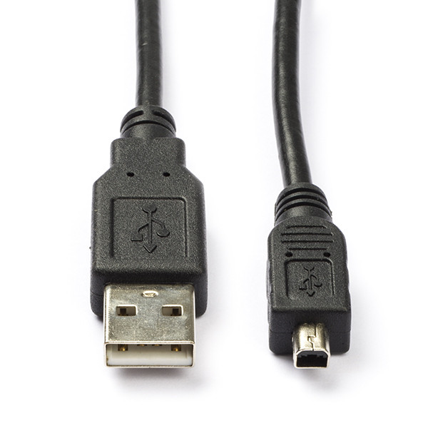 helder Pijler wees gegroet USB A naar mini USB kabel | 2 meter | USB 2.0 (Mitsumi connector, 100%  koper, Zwart)