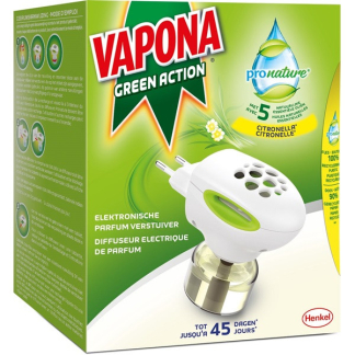 Vapona Muggenstekker | Vapona | Geurverstuiver (Eurostekker, 45 nachten effectief, Green action) SVA00054 A170501702 - 