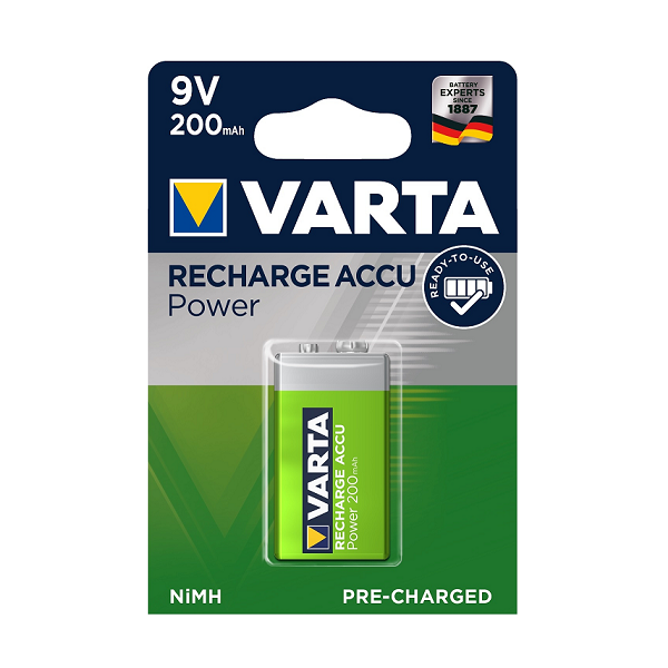 Hardheid briefpapier Dan Oplaadbare 9V batterij - Varta (NiMH, 200 mAh) Varta Kabelshop.nl